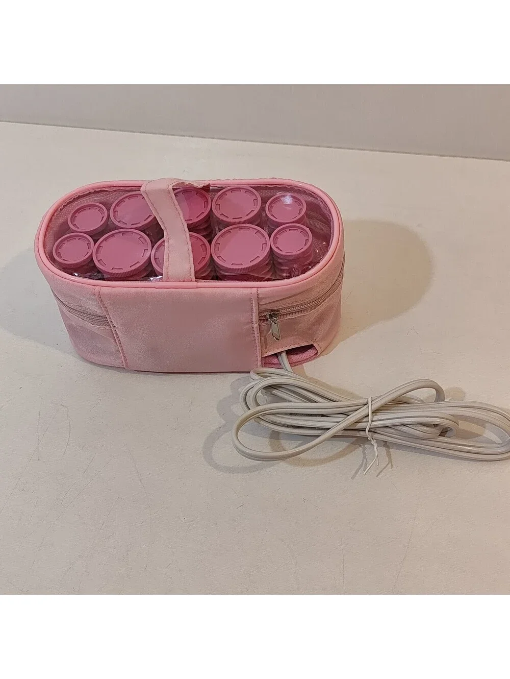 Conair Curls On The Go 10 Hot Rollers Pink Travel Storage Case Model HS54ALD